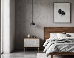 Rustic Interior Mockup, Cozy Modern Rustic Style, Minimalist Home Design, 3D Render