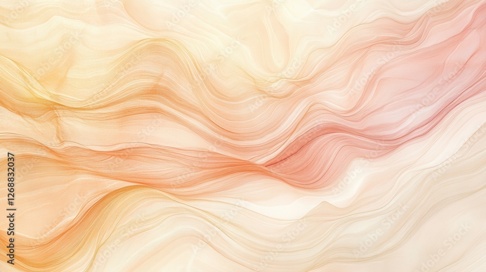Aufkleber Soft waves of muted amber create an elegant backdrop in gentle color gradients that evoke calmness and serenity