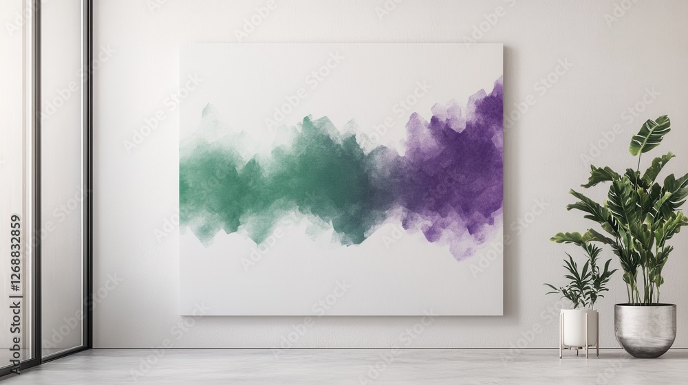 Poster vibrant waves of color on a minimalist white canvas create a bold statement in a modern interior spa