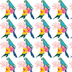 vector seamless pattern with birds