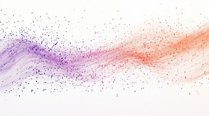 Minimalist pencil strokes create a flowing gradient of colors with dashed lines and dots in a serene composition