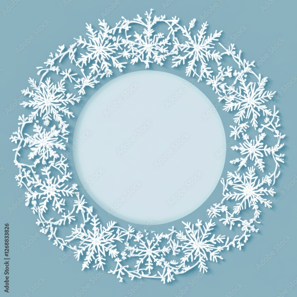 Aufkleber delicate snowflake pattern creates a beautiful circular design suitable for winter themes and decora