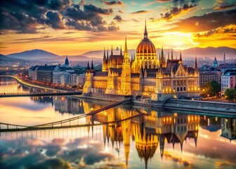 Fototapeta premium Budapest Architecture Double Exposure: Classic Buildings & Cityscape