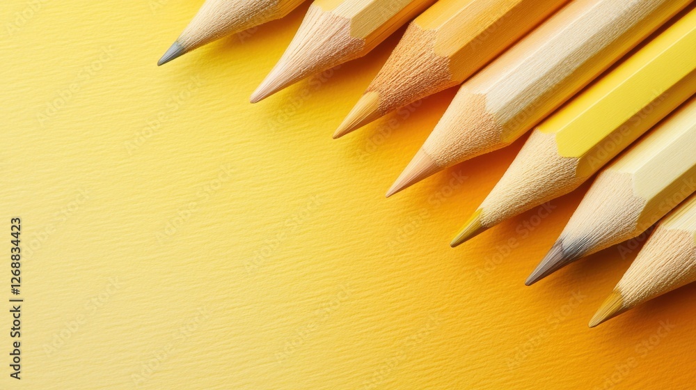 Poster elegant pencil strokes create a seamless gradient in muted yellow tones for artistic expression and 