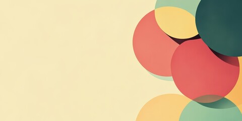 Intersecting circles of various colors create a geometric pattern