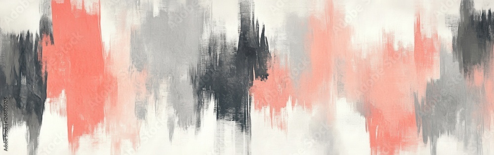 Poster elegant coral and gray abstract patterns showcase jagged blotches perfect for modern decor and artis