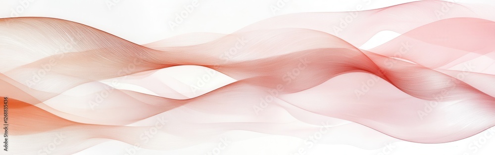 Poster Soft pink and white waves creating an abstract design on a clean background emphasizing flow and movement