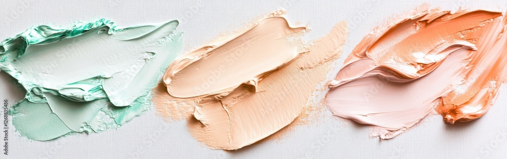 Aufkleber Soft pastel colors blended on a clean white canvas create an abstract texture that invites creativity and artistic exploration