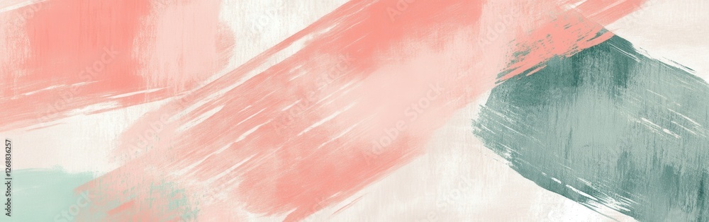 Poster Abstract pencil strokes create repeated shapes in a harmonious blend of pastel colors