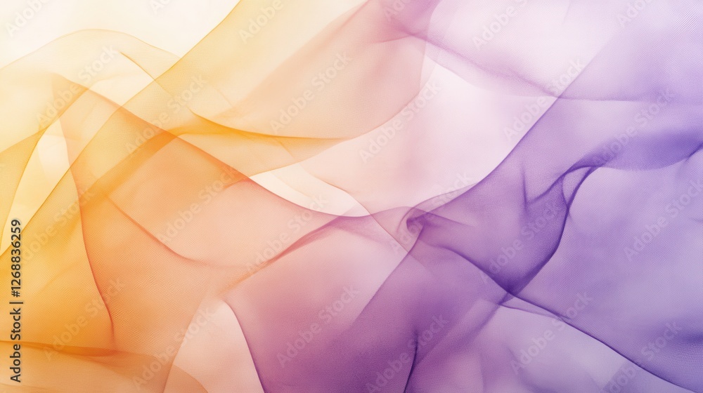 Aufkleber pencil strokes create a vibrant abstract gradient blending orange, purple, and white hues with flowi