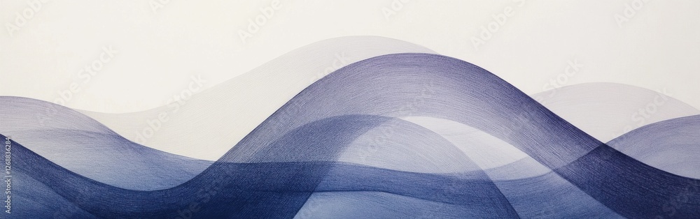 Aufkleber elegant composition of abstract pencil strokes forming soft half-circles in muted colors