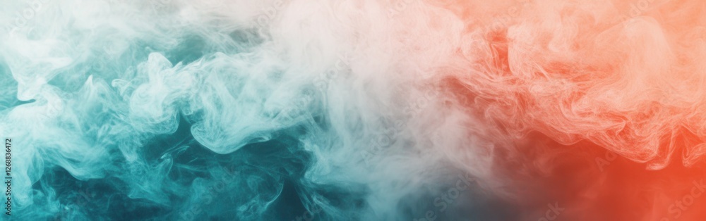 Poster abstract pencil strokes create a beautiful gradient transitioning from teal to warm coral hues showc