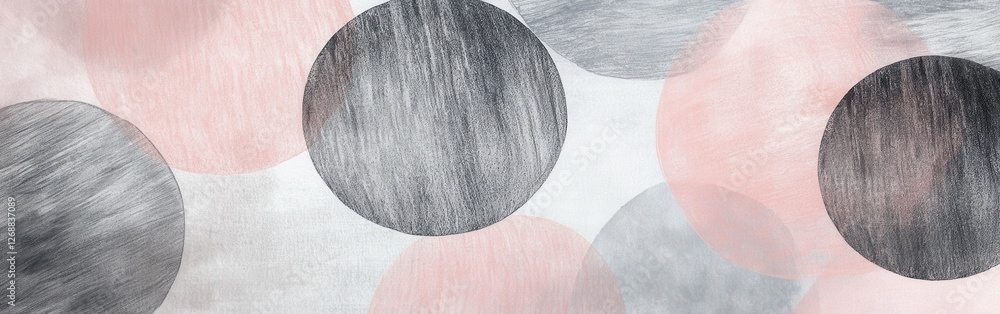 Aufkleber Abstract pencil strokes backdrop featuring circular patterns in soft tones creating a unique artistic presentation