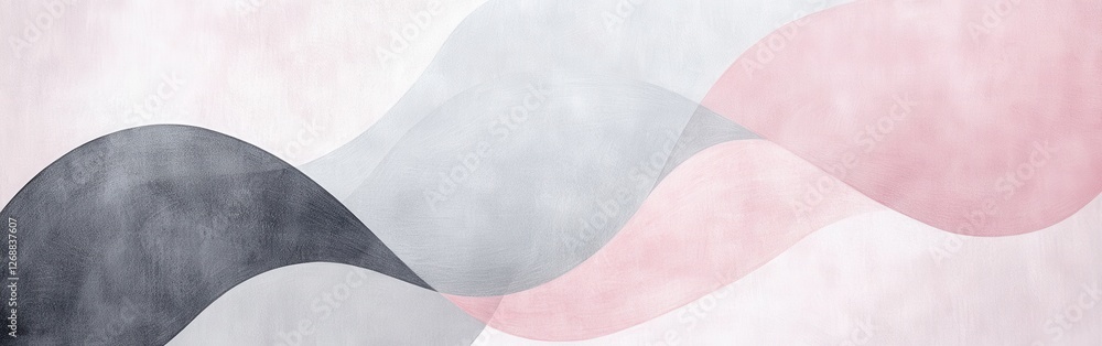 Poster soft pink abstract curves created with pencil strokes on textured background evoke a sense of calm a