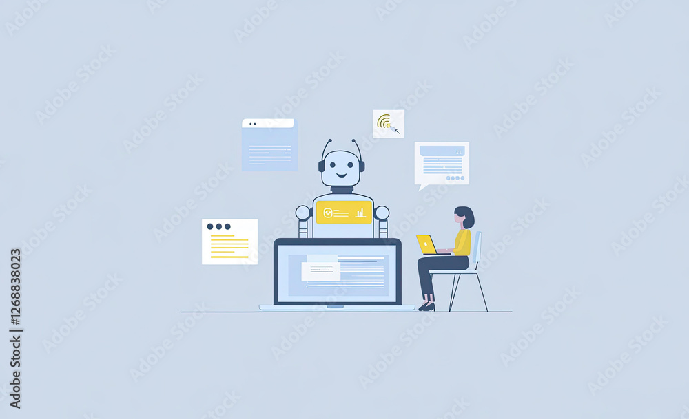Poster human and ai collaboration seamless workflow using chatbots for enhanced productivity and efficiency