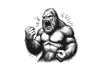 bigfoot hand drawn sketch vector © Shutoda