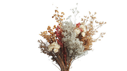 Bouquet of dried flowers with transparent background for easy integration
