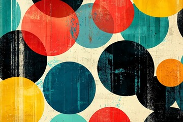 Abstract minimalist circles filled with bold colors