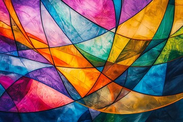 Abstract kite flying with windy day colors, suited for outdoor festivals or park events
