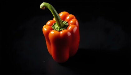 Close-up image of pepper on black background