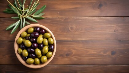 Olives on a wooden background