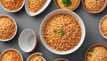 instant noodles isolated on white background