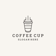 Simple Coffee Logo Design. Coffee Cup with Abstract