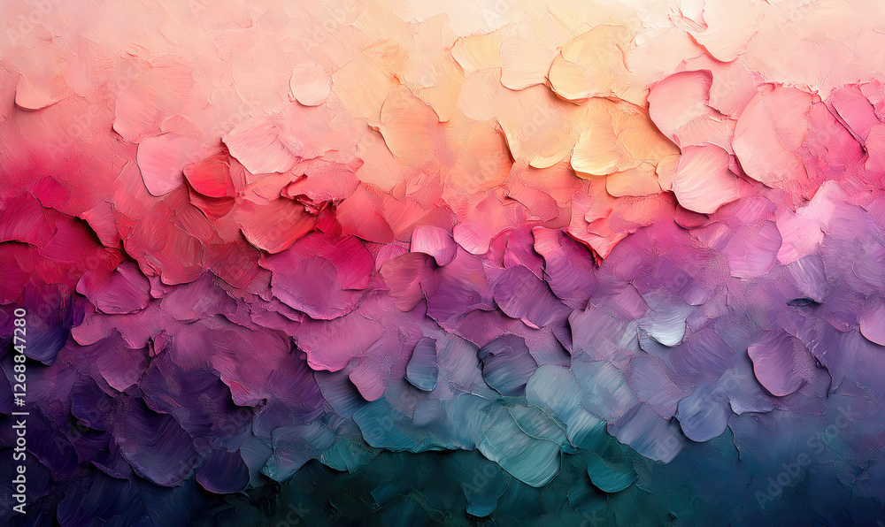 Poster textured abstract background of colorful paint strokes.