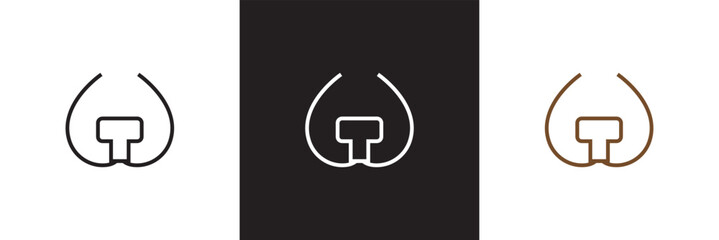 Dog nose icon.   isolated on white and black background. Vector illustration. EPS 10