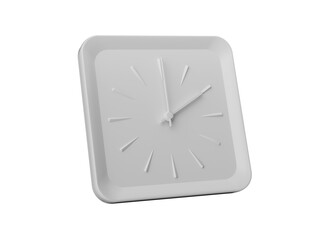 Sleek Soft Blue Square Wall Clock 2 O'Clock Two O'Clock On Soft Blue Background 3d Illustration