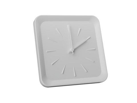 Sleek Soft Blue Square Wall Clock 2 O'Clock Two O'Clock On Soft Blue Background 3d Illustration