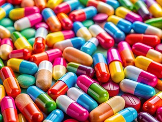 Close-up of Assorted Medication Tablets Arranged According to the Rule of Thirds