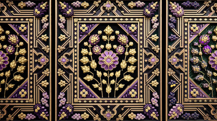 Traditional folk art pattern with floral design