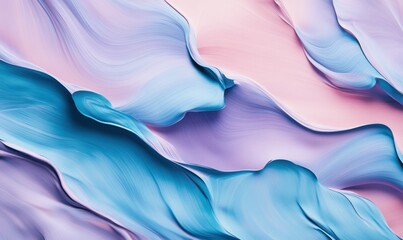 Obraz premium Abstract waves of pastel colors flowing together, creating a serene and calming background