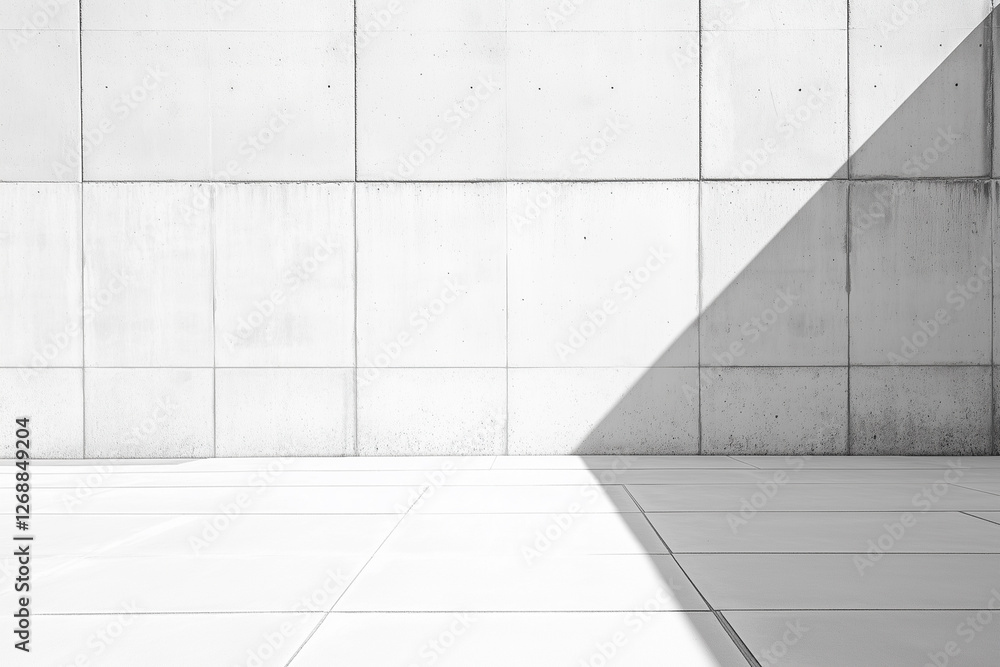 Poster white wall with a shadow on it. the shadow is on the wall and is in the shape of a triangle