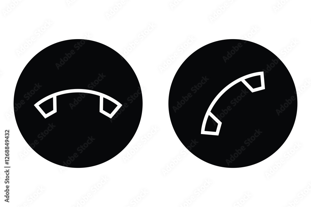 Poster phone call, end button icon, vector set. accept and decline, phone call icon button. answering and r