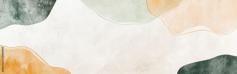 Poster elegant minimalist background featuring soft organic shapes in muted colors for a serene atmosphere 