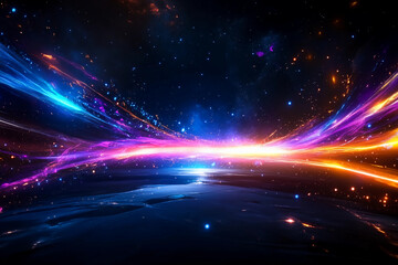 Radiant Plasma Prism Nebula - A glowing plasma prism set in the center of a vast cosmic nebula, with bright plasma energy streaks creating an ethereal glow in the dark expanse