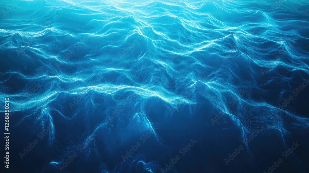 Poster abstract digital rendering of ocean waves