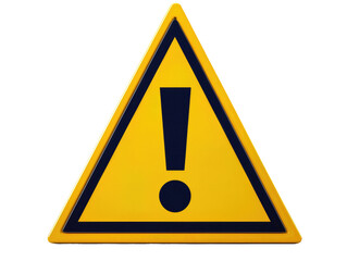 Isolated Yellow Warning Sign with Exclamation Mark