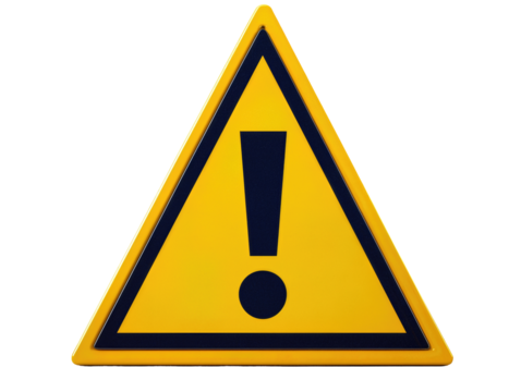 Isolated Yellow Warning Sign with Exclamation Mark