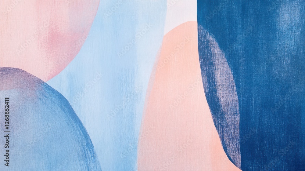 Aufkleber soft pencil strokes create abstract shapes in gentle blue and pink hues on textured background