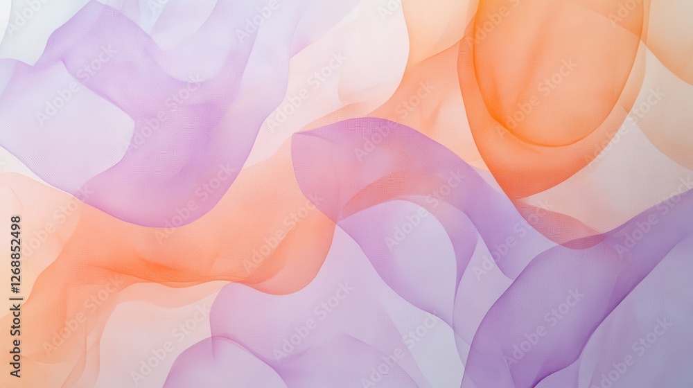 Aufkleber soft pencil strokes create a calming gradient of purple and orange hues in a gentle abstract pattern