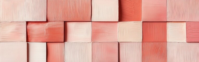 Fototapeta premium Soft pencil strokes create a textured grid of muted coral tones capturing an abstract artistic expression in a contemporary style