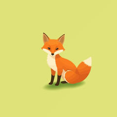 Obraz premium Vector Art A fox walking in front of a green background