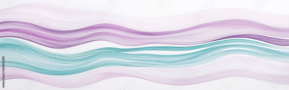 Poster soft pastel strokes create flowing waves in a calming composition showcasing shades of lavender and 