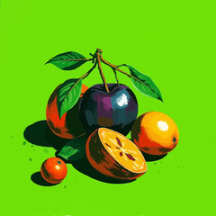 fruit vector art background green