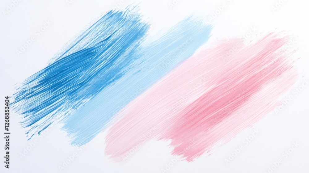 Poster soft pastel brush marks in blue and pink create a calming background with artistic flair for creativ