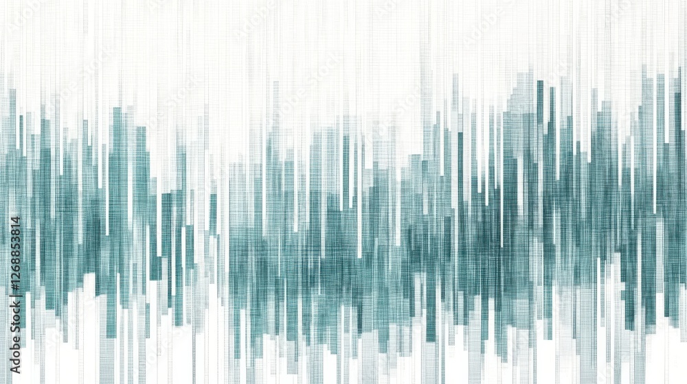Poster abstract representation of smooth pencil strokes and dashed lines in muted colors with a focus on te