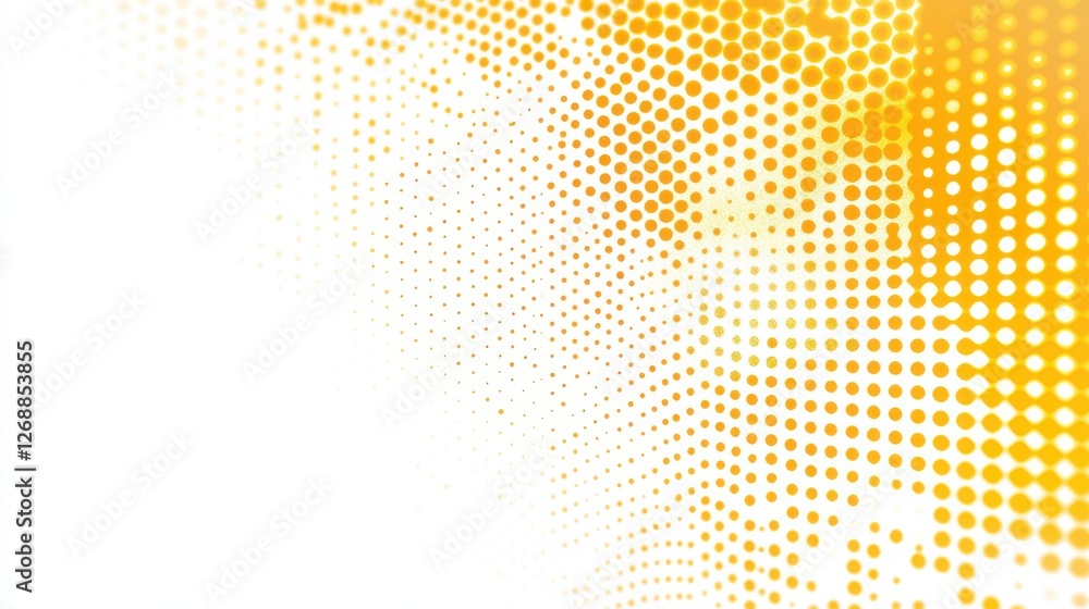 Aufkleber Radiant yellow halftone dots transition smoothly from vibrant tones to a bright white background in an engaging visual display